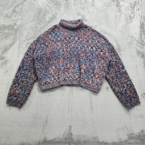 Nordstrom ELODIE Sweater Womens XL Multicolor Turtleneck Drop Shoulder Boxy - Picture 1 of 9